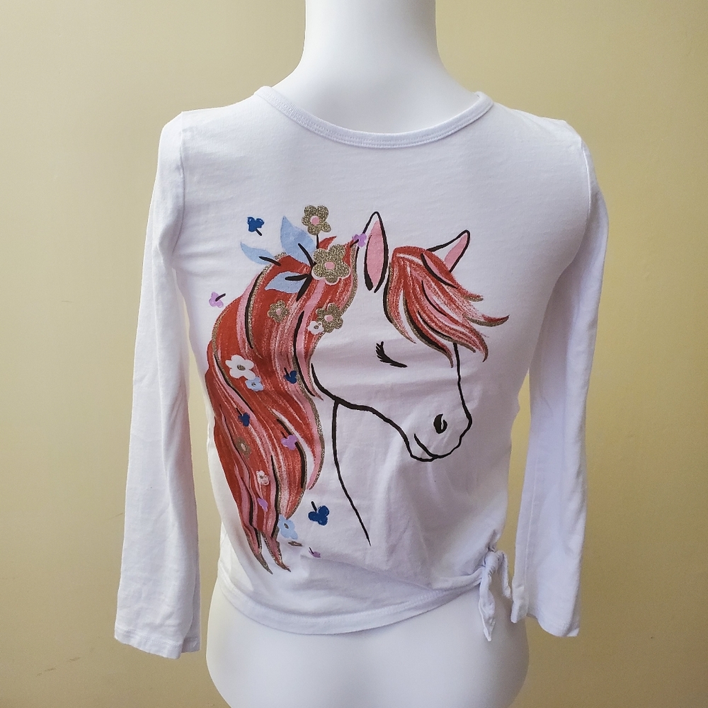 Kids’ Horse Graphic Jersey Long Sleeve Tee